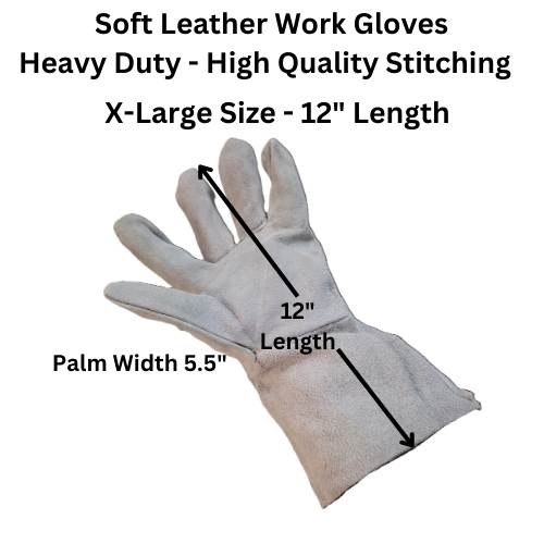 Work Gloves Leather - X-Large 12"