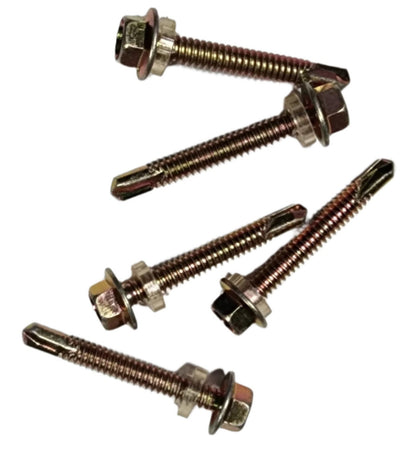 Self-Tapping Screws 1-1/4" Hex Head | Zinc Plated | Bulk Pack of 100