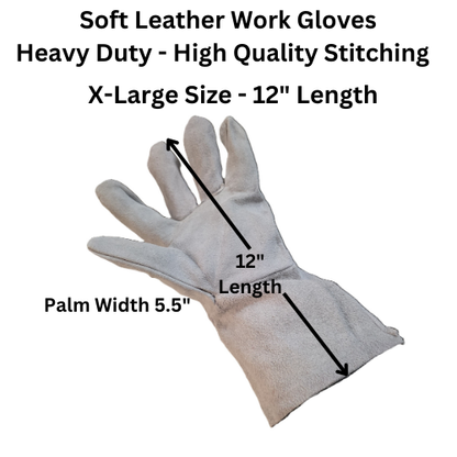 Work Gloves Leather - X-Large 12"